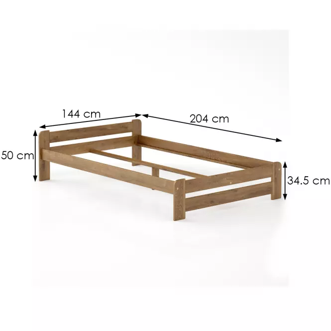 Posteľ borovica LK099–140x200 dub,3