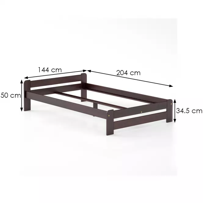 Posteľ borovica LK099–140x200 orech,2