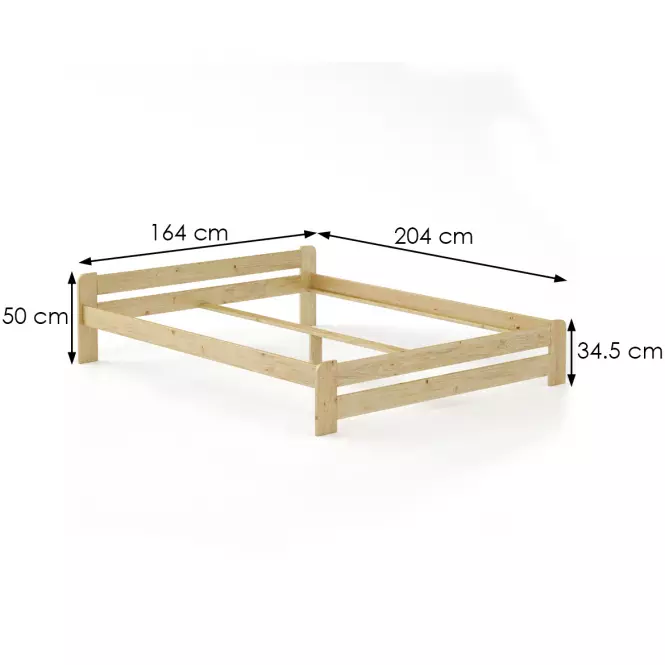 Posteľ borovica LK099–160x200 surová,2