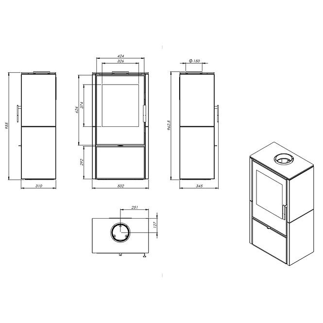 Krbové kachle Moven  5KW Eco