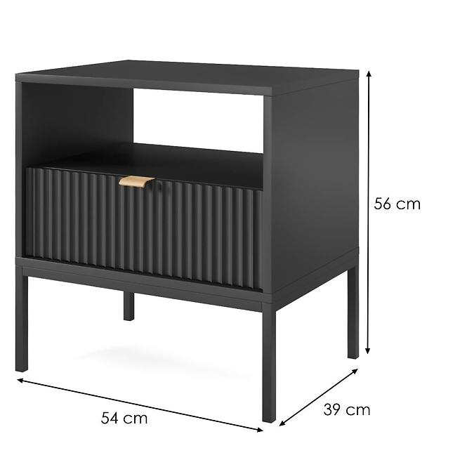 Nočný stolík Nova S54 čierny
