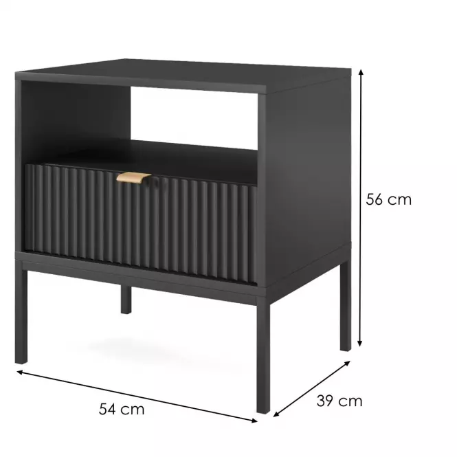 Nočný stolík Nova S54 čierny,2