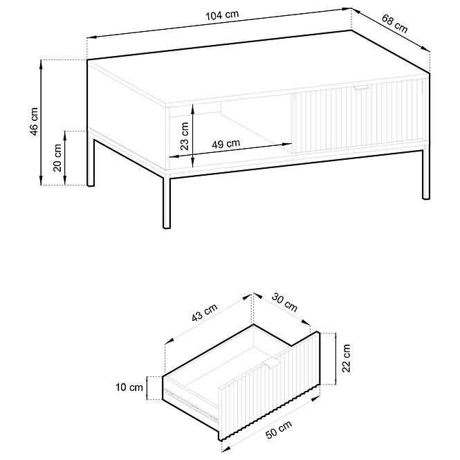 Konferenčný stolík Nova L104 sivý,5