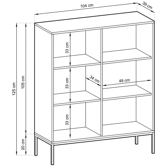 Komoda  Nova K104 sivá