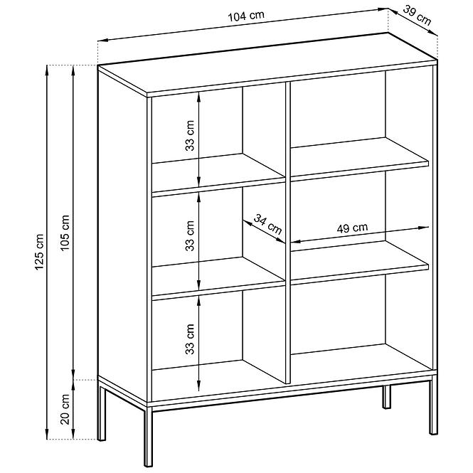 Komoda  Nova K104 sivá