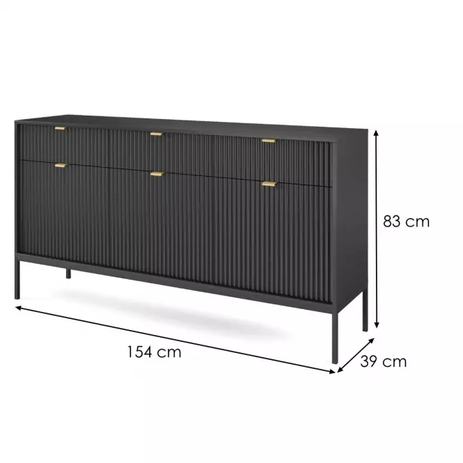 Komoda NOVA Ksz154 čierna,2