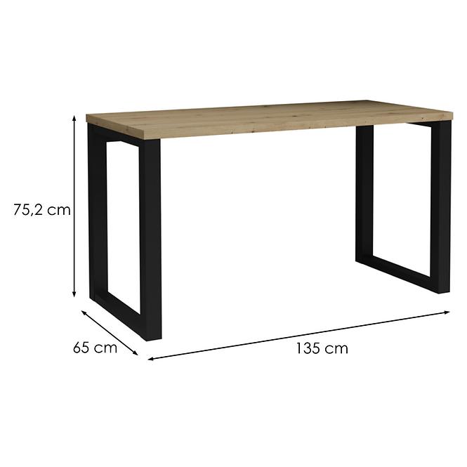 Písací stôl Max dub artisan/čierny,2