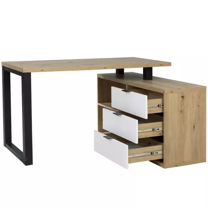 Set Max II Písací stôl + Komoda biela/artisan dub/čierna