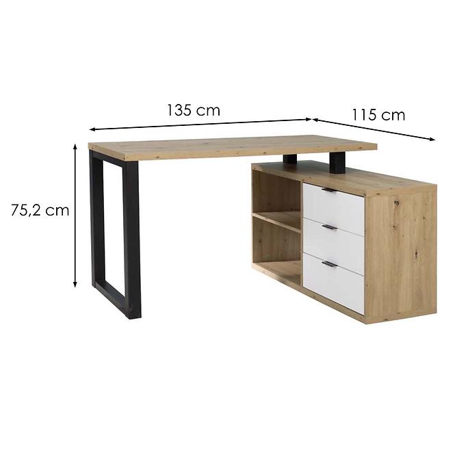 Set Max II Písací stôl + Komoda biela/artisan dub/čierna