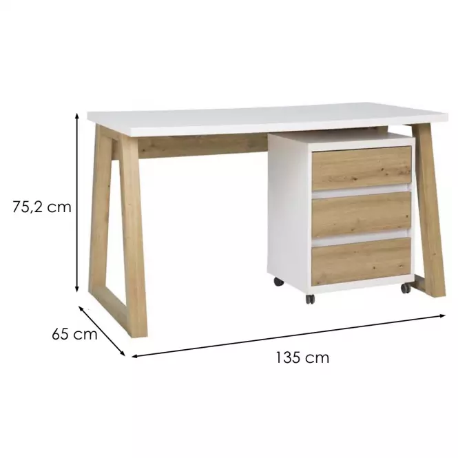 Set Iga I Písací stôl + Skrinka na kolieskach,3