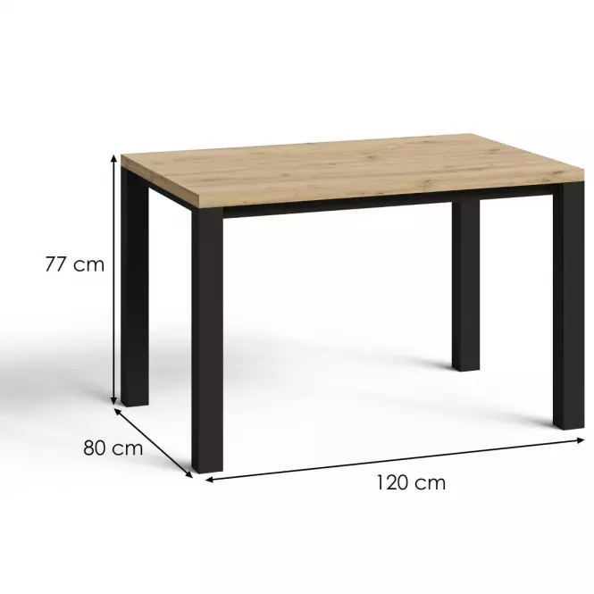 Stôl Oskar D120 artisan/čierna