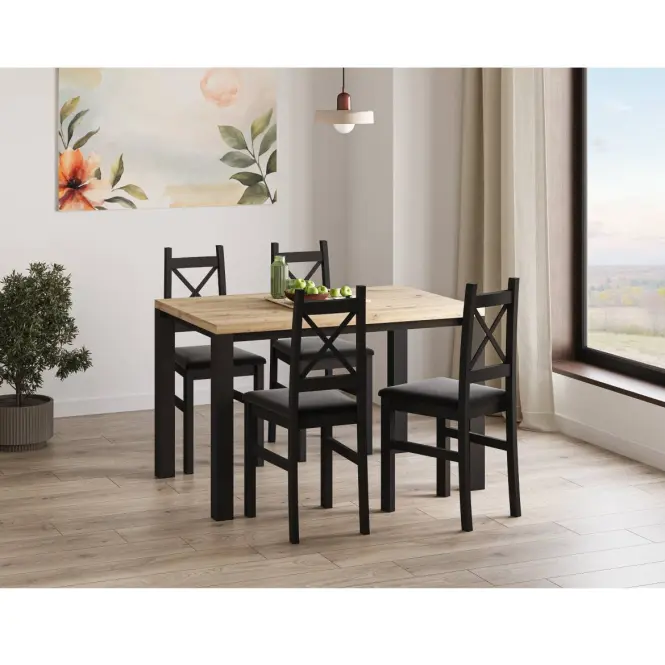 Stôl Oskar D120 artisan/čierna,3