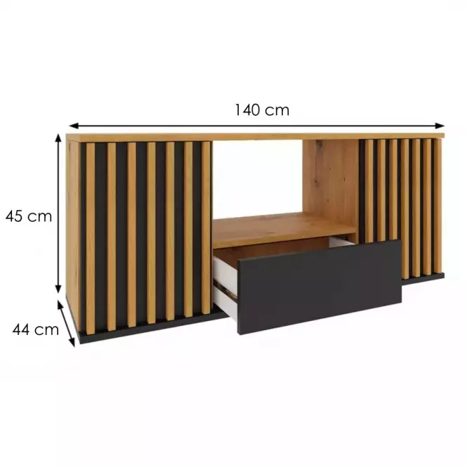 TV stolík Nairobi artisan/čierna,2
