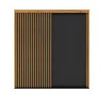 Skriňa s posuvnými dverami Nairobi 197cm – dub artisan/čierna, lamely, dvojdverová