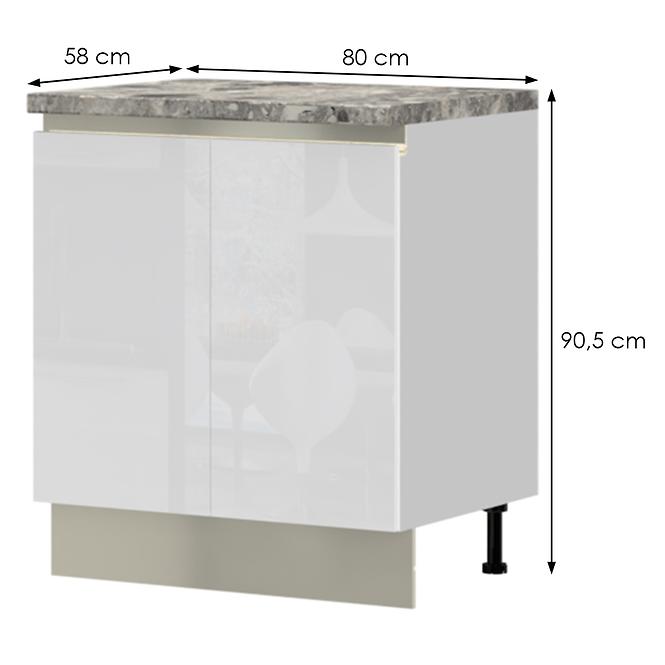 Kuchynská skrinka Infinity R-80-2K/5 Crystal White