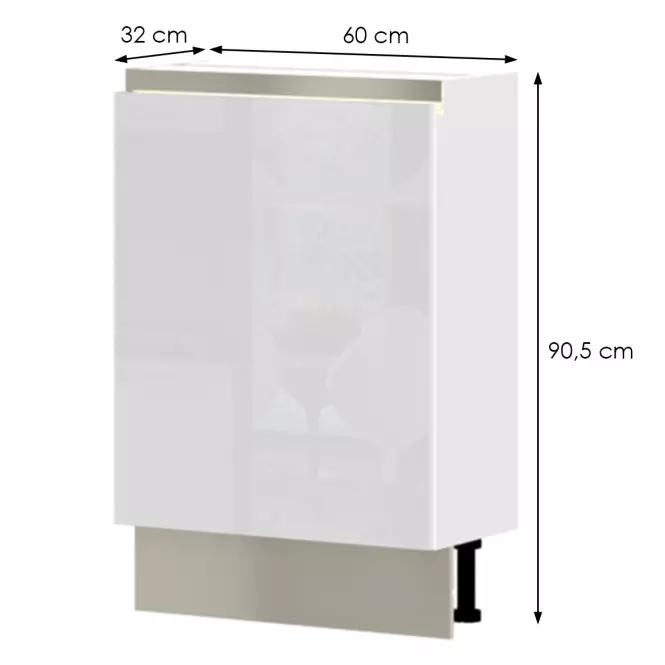 Kuchynská skrinka Infinity R3-60-1K/5 Crystal White