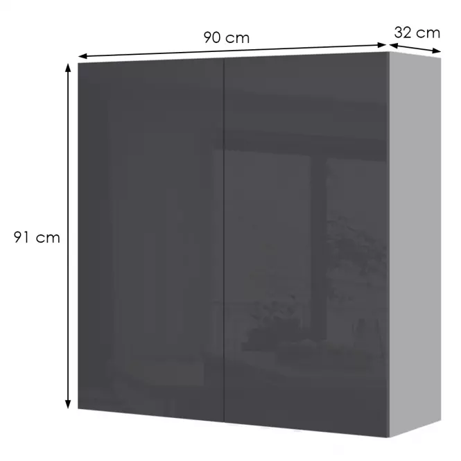 Kuchynská skrinka Infinity V9-90-2K/5 Anthracite