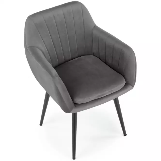 Stolička K429 Velvet/Kov Šedá