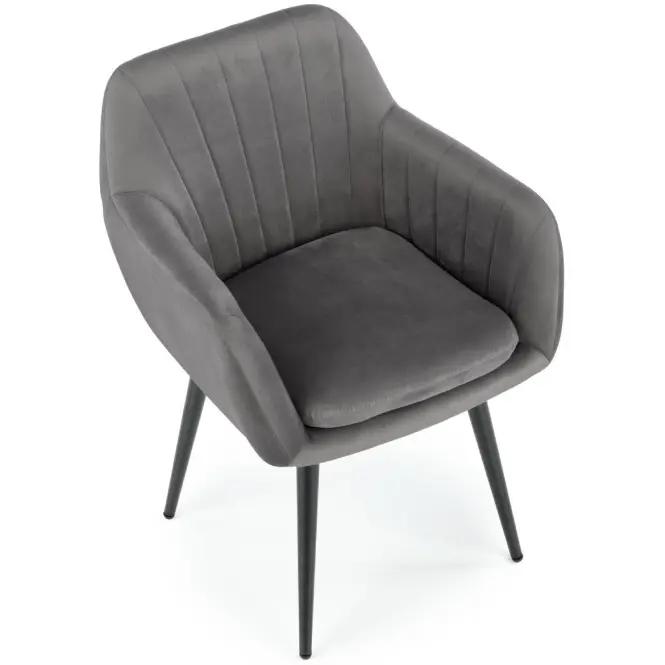 Stolička K429 Velvet/Kov Šedá,4