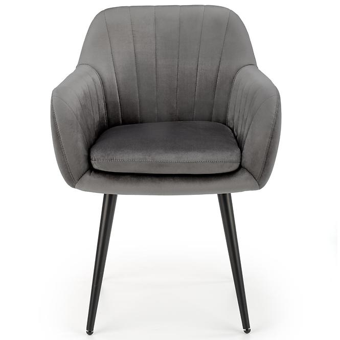 Stolička K429 Velvet/Kov Šedá