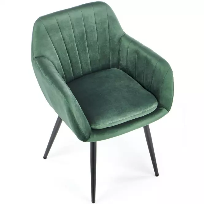 Stolička K429 Velvet/Kov Tmavozelený