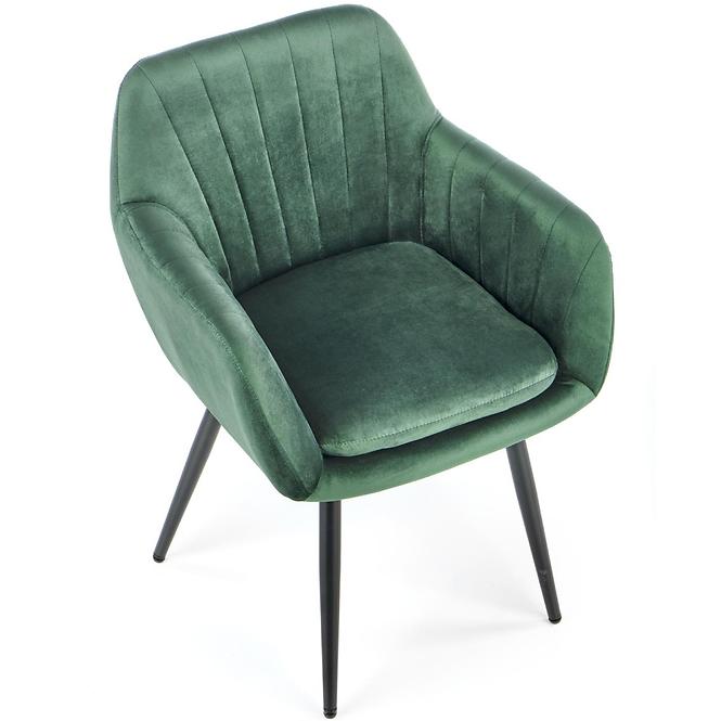 Stolička K429 Velvet/Kov Tmavozelený