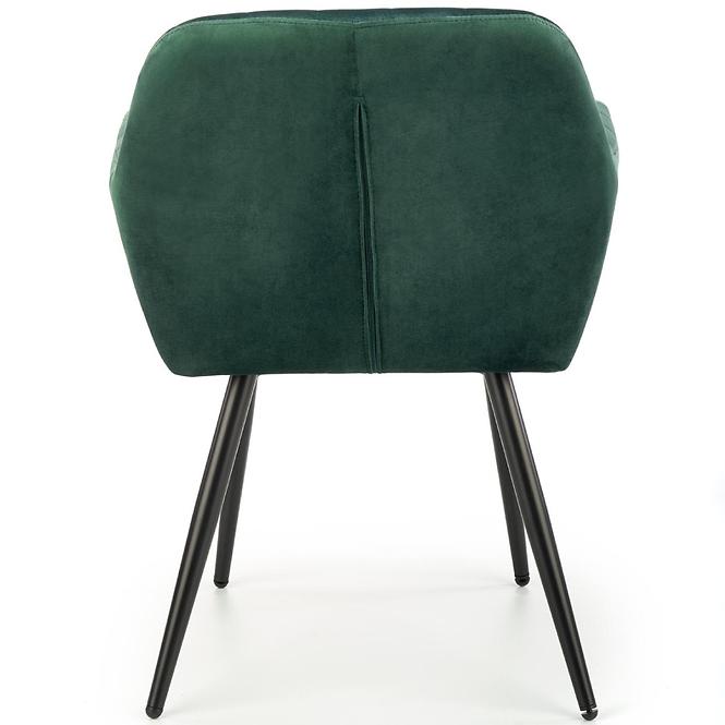 Stolička K429 Velvet/Kov Tmavozelený