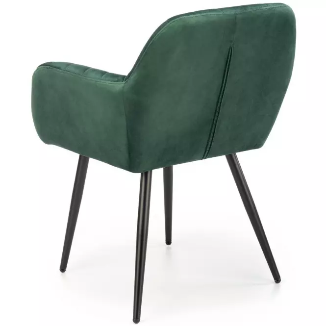 Stolička K429 Velvet/Kov Tmavozelený