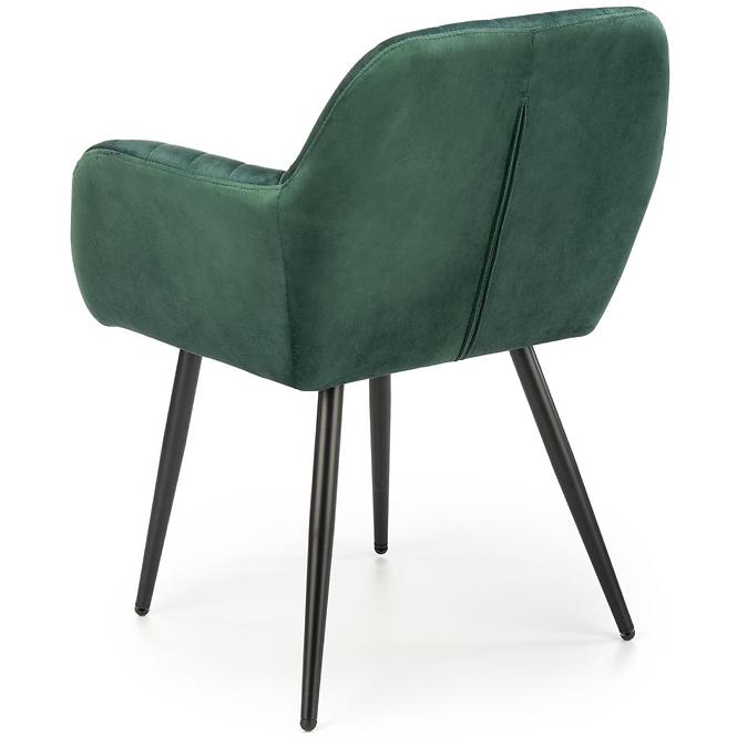 Stolička K429 Velvet/Kov Tmavozelený