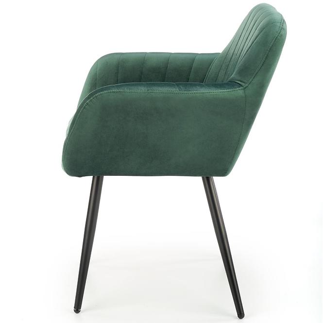 Stolička K429 Velvet/Kov Tmavozelený