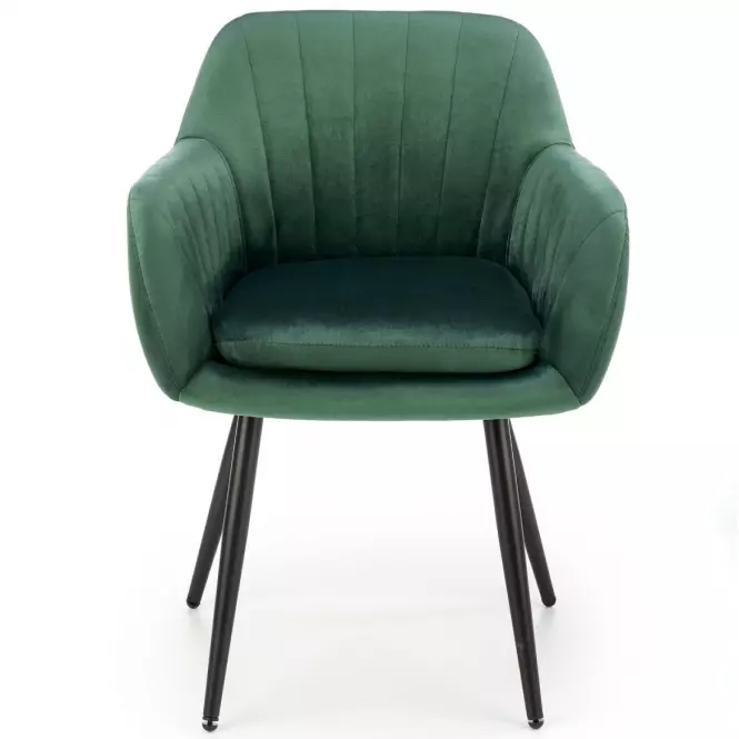 Stolička K429 Velvet/Kov Tmavozelený