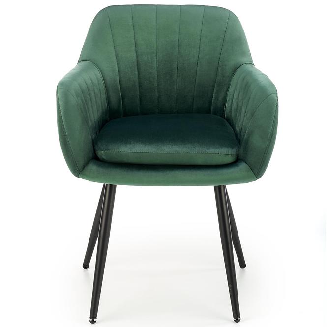 Stolička K429 Velvet/Kov Tmavozelený