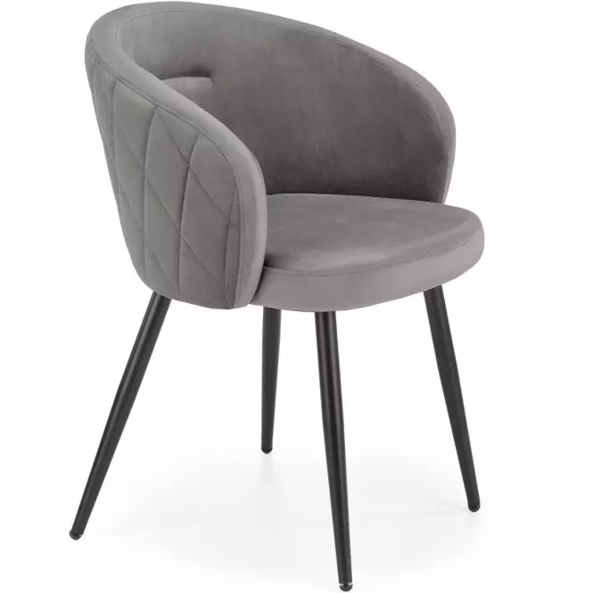 Stolička K430 Velvet/Kov Šedá