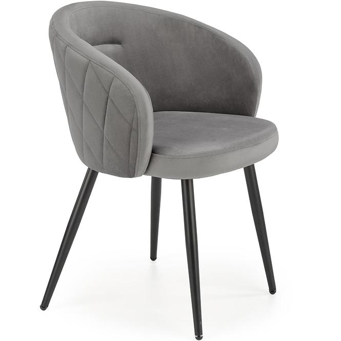 Stolička K430 Velvet/Kov Šedá