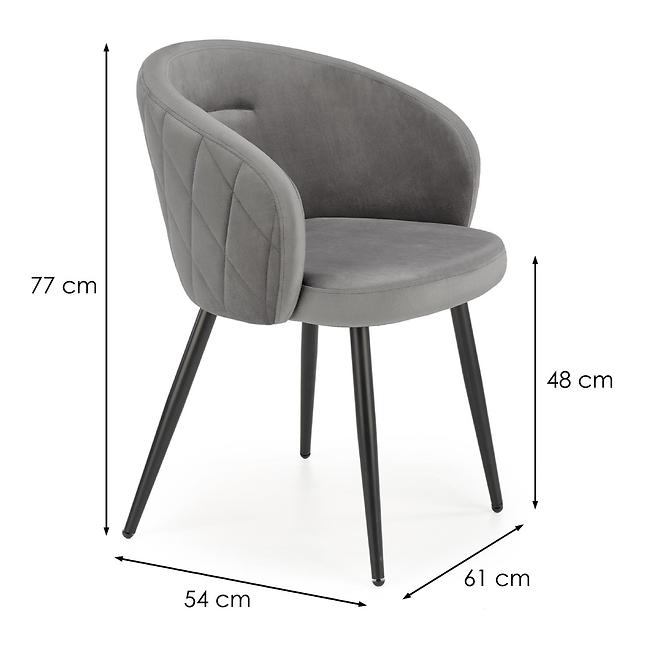 Stolička K430 Velvet/Kov Šedá