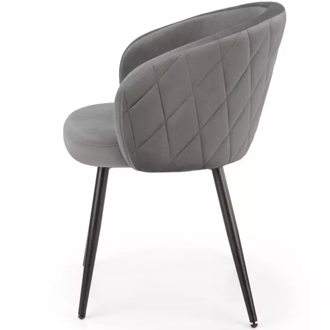 Stolička K430 Velvet/Kov Šedá