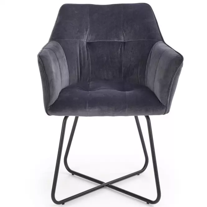 Stolička K377 Velvet/Kov Šedá