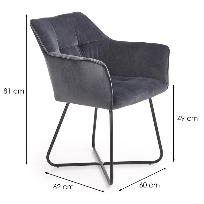 Stolička K377 Velvet/Kov Šedá