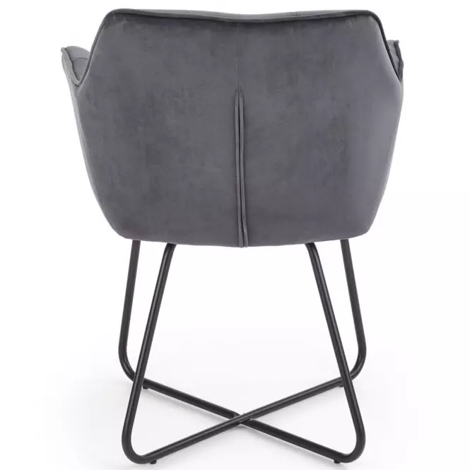 Stolička K377 Velvet/Kov Šedá