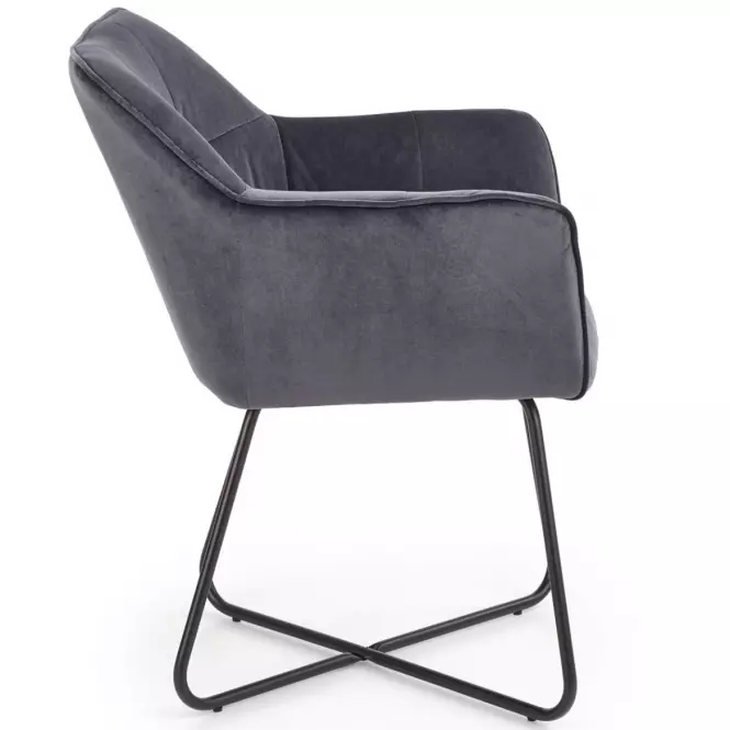 Stolička K377 Velvet/Kov Šedá