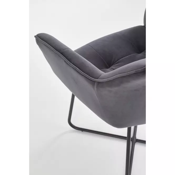 Stolička K377 Velvet/Kov Šedá