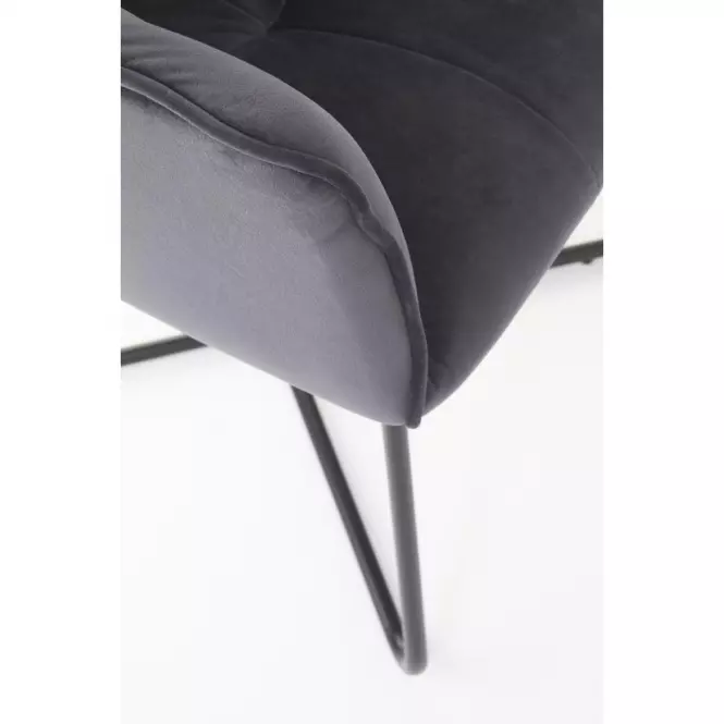 Stolička K377 Velvet/Kov Šedá