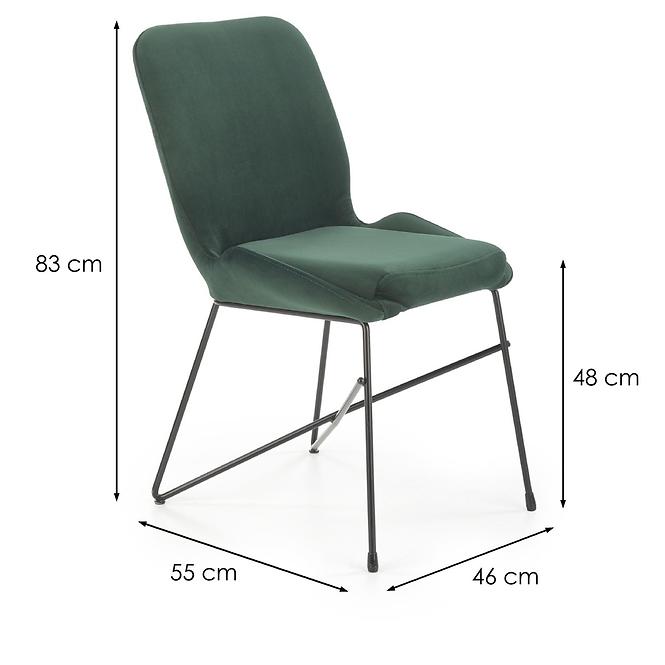 Stolička K454 Velvet/Kov Tmavozelený