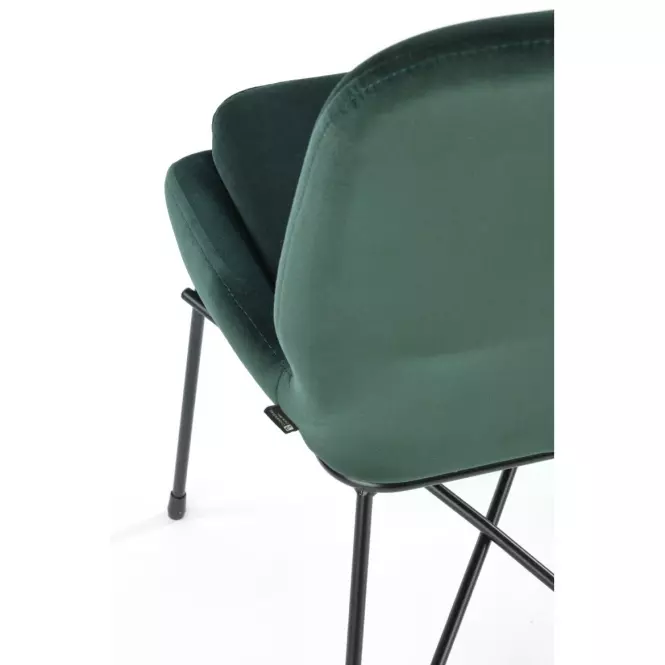 Stolička K454 Velvet/Kov Tmavozelený