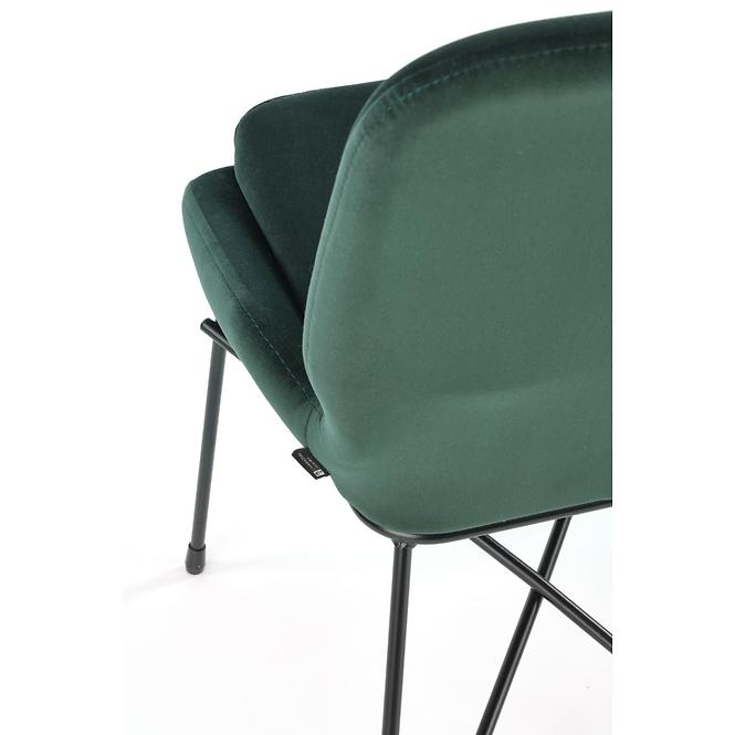 Stolička K454 Velvet/Kov Tmavozelený