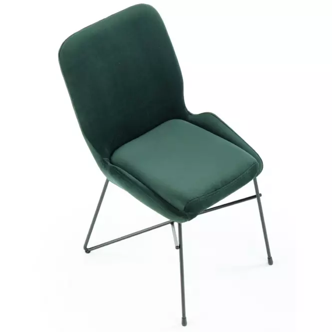 Stolička K454 Velvet/Kov Tmavozelený