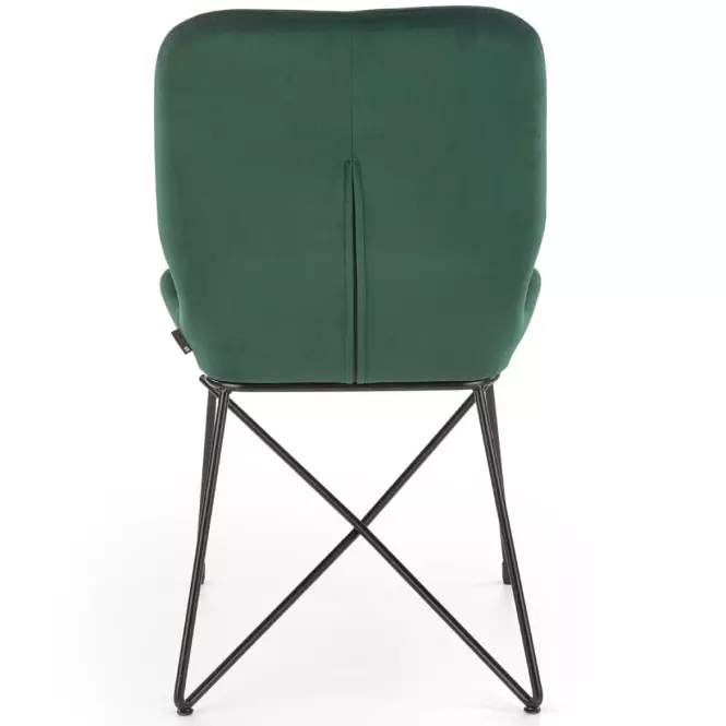 Stolička K454 Velvet/Kov Tmavozelený