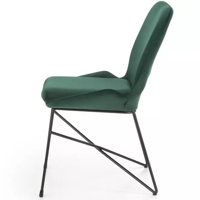 Stolička K454 Velvet/Kov Tmavozelený