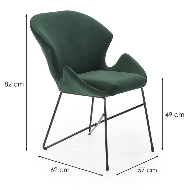 Stolička K458 Velvet/Kov Tmavozelený