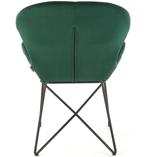 Stolička K458 Velvet/Kov Tmavozelený